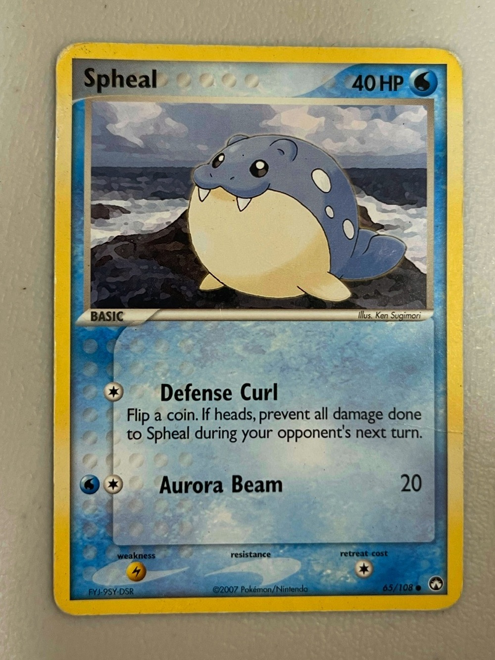 Pokemon Spheal 65/108 Card 2007 EX Power Keeper Official Pokemon Collectible